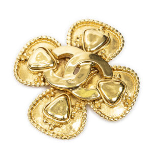 Chanel CC Clover Brooch Pin